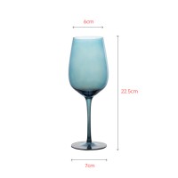 Elegant wine glass with unique spraying blue color technique