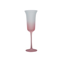 Luxury crystal champagne glass with vibrant flower color