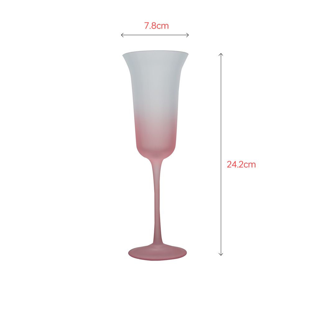 Luxury crystal champagne glass with vibrant flower color