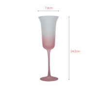 Luxury crystal champagne glass with vibrant flower color