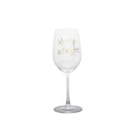 Mouth-blown clear crystal wine glass with customzied logo