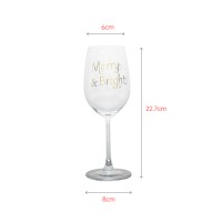 Mouth-blown clear crystal wine glass with customzied logo