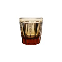 Luxury elegant black whisky glass tumbler with ancient classic feature design