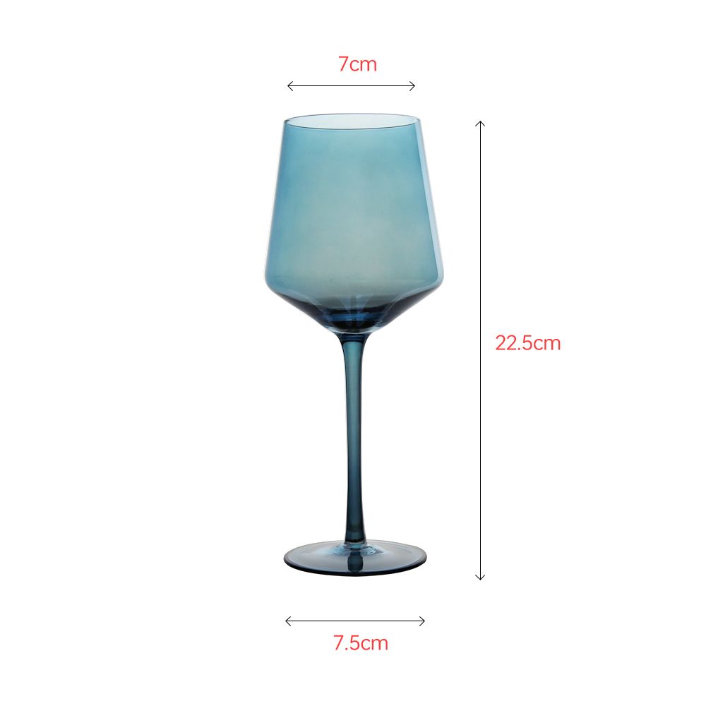 Luxury crystal wine glass with special blue color