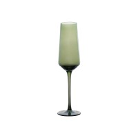 Luxury crystal champagne glass with vibrant green color