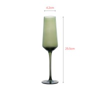 Luxury crystal champagne glass with vibrant green color