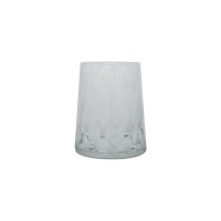 Clear glass with white dot tumbler