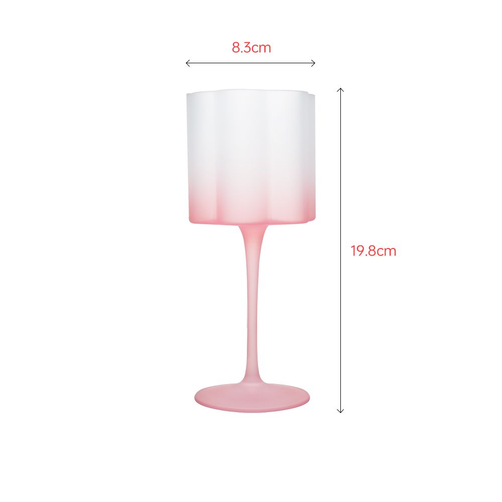 Luxury flower shape wine glass with spraying double color