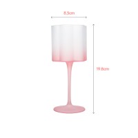 Luxury flower shape wine glass with spraying double color