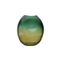 Green hand-made glass classic round shape vase decoration gift