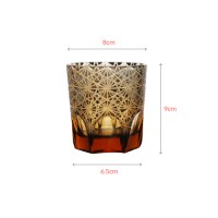 Luxury black elegant whisky glass tumbler with sparkle shape design