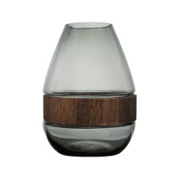 Glass and wood combination vase decoration gift