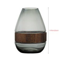 Glass and wood combination vase decoration gift