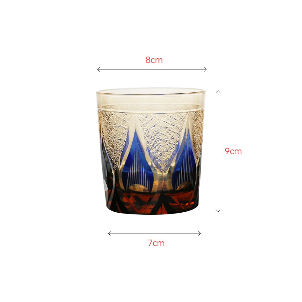 Luxury elegant whisky glass tumbler with fire shape design