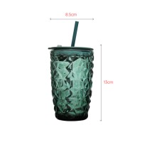 Diamond texture tumbler with straw