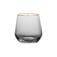 Luxury crystal tumbler with elegant gold rim