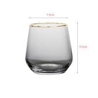 Luxury crystal tumbler with elegant gold rim