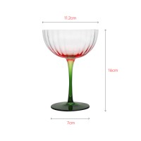 Luxury cocktail glass with double spraying color design