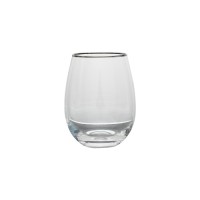 Mouth-blown clear crystal tumbler with elegant gold rim