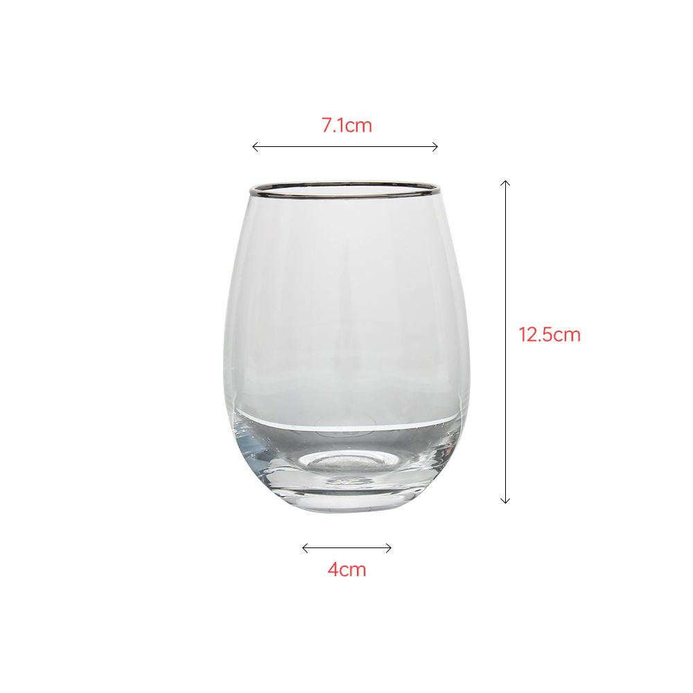 Mouth-blown clear crystal tumbler with elegant gold rim