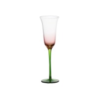 Luxury crystal champagne glass with vibrant flower like color