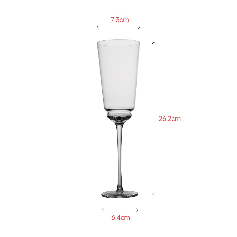 Luxury champagne glass with designer inspiration