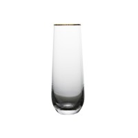 Luxury crystal champagne flute tumbler with elegant gold rim