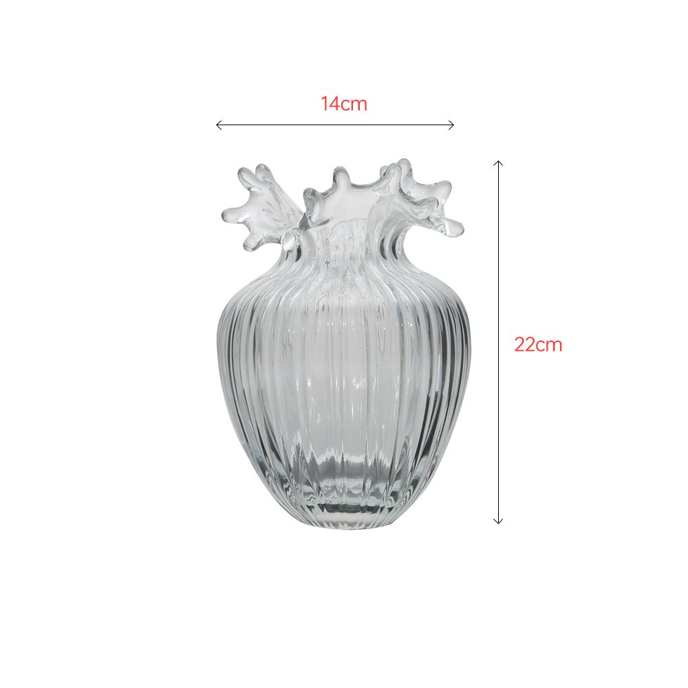 Unique shape hand-made glass classic round shape vase decoration gift