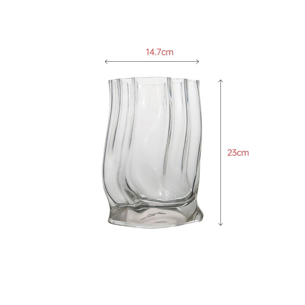 Clear special shape design vase with special texture