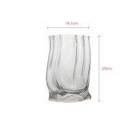 Clear special shape design vase with special texture