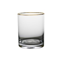 Luxury crystal tumbler with elegant gold rim