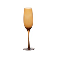 Luxury crystal champagne glass with ambor color