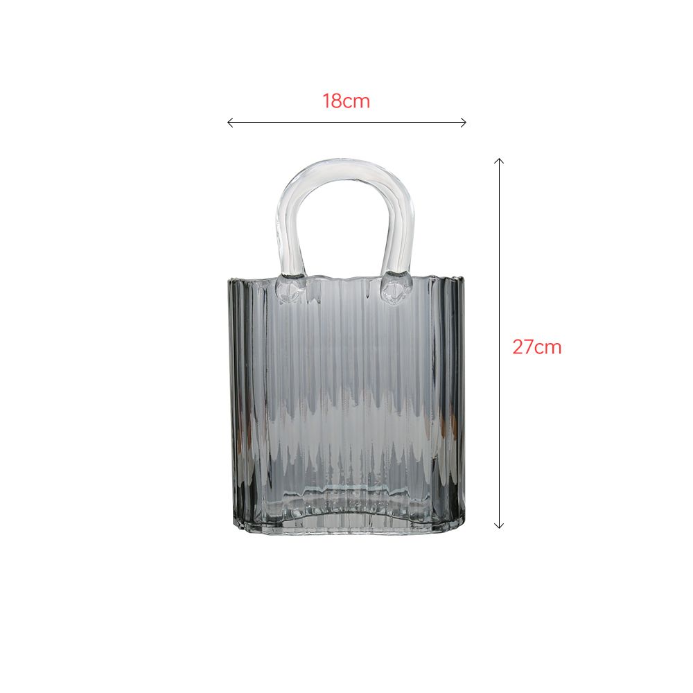 Grey hand-made glass classic bag shape vase decoration gift