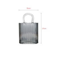 Grey hand-made glass classic bag shape vase decoration gift