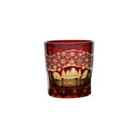 Luxury elegant red whisky glass tumbler with auspicious feature design