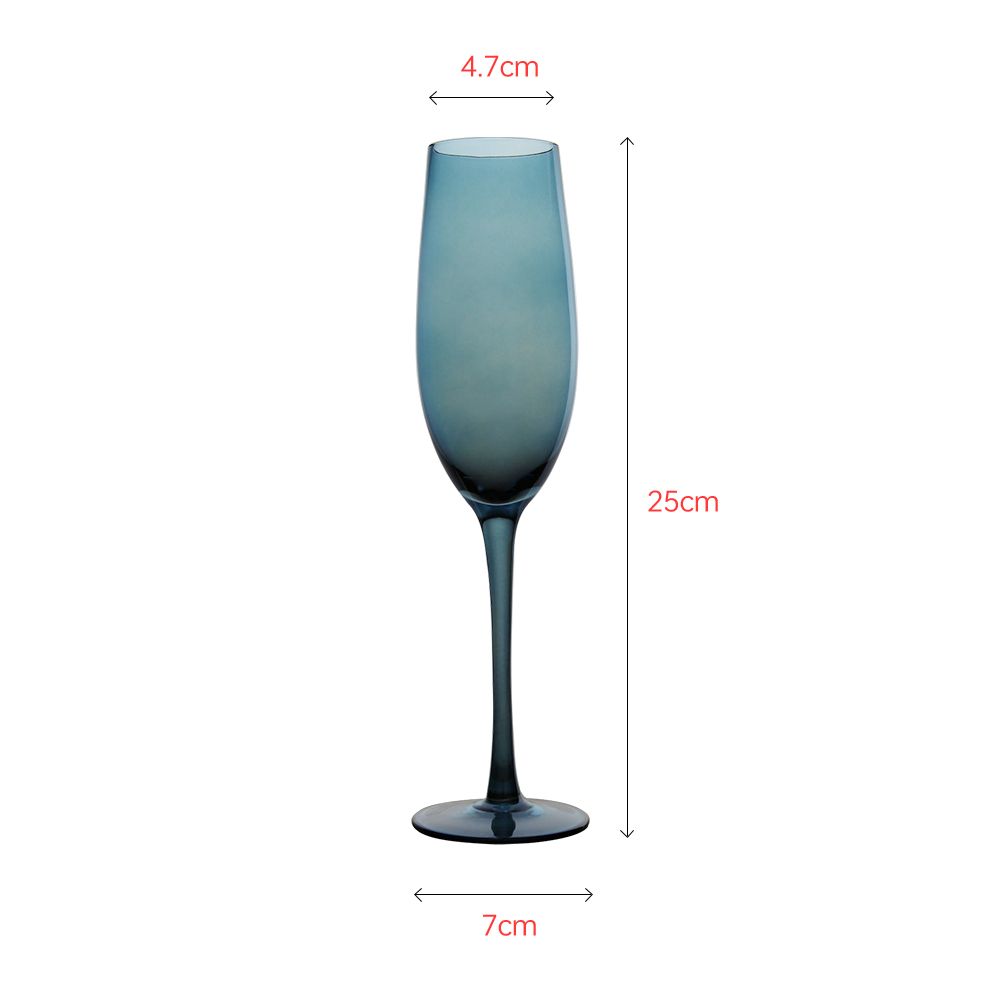 Luxury crystal champagne glass with special blue color