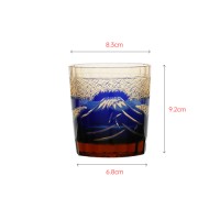 Luxury elegant blue whisky glass tumbler with auspicious feature design