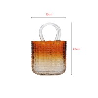 Dark orange hand-made glass classic bag shape vase decoration gift