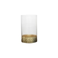 Wholesale factory price glass middle-size vase with gold decoration bottom