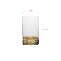 Wholesale factory price glass middle-size vase with gold decoration bottom