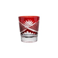 Luxury elegant red whisky glass tumbler with auspicious feature design