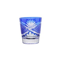 Luxury elegant blue whisky glass tumbler with auspicious feature design