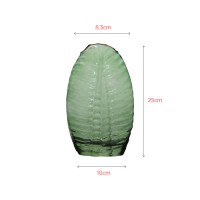 Green hand-made glass classic leaf shape vase decoration gift