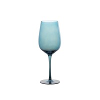 Elegant wine glass with unique spraying blue color technique