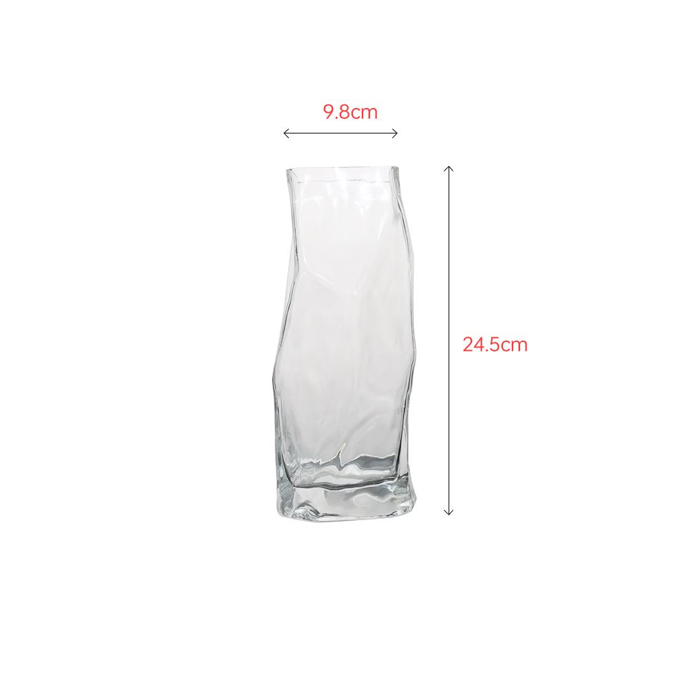 Clear special shape design vase with special texture