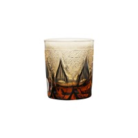 Luxury elegant whisky glass tumbler with fire shape design