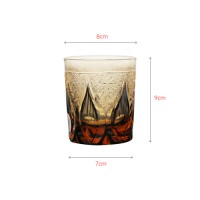 Luxury elegant whisky glass tumbler with fire shape design