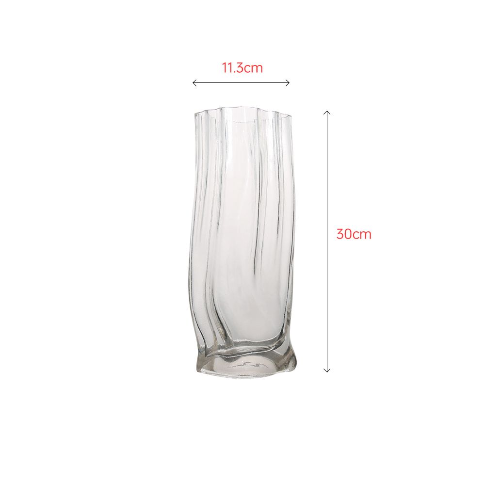 Clear special shape design vase with special texture