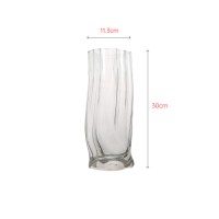 Clear special shape design vase with special texture