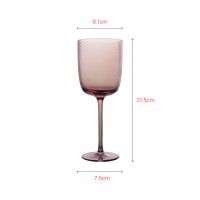 Elegant wine glass with unique spraying pink color technique